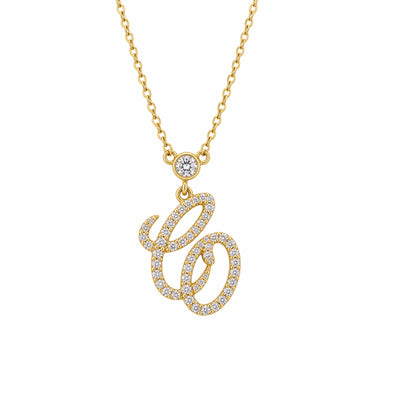 Entwined Diamond Initial Necklace