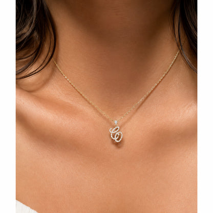 Entwined Diamond Initial Necklace