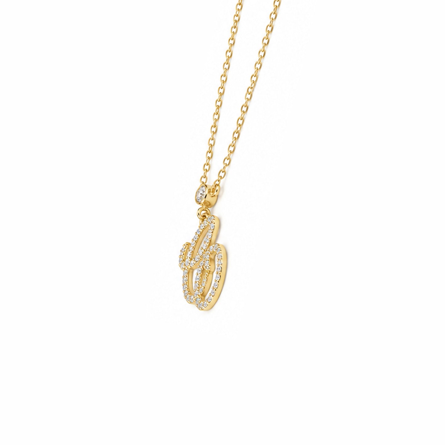 Entwined Diamond Initial Necklace
