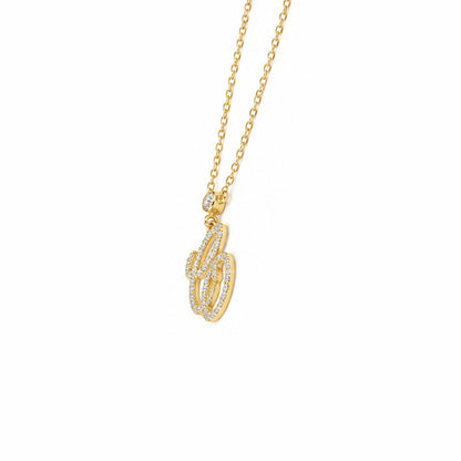 Entwined Diamond Initial Necklace