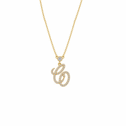 Entwined Diamond Initial Necklace