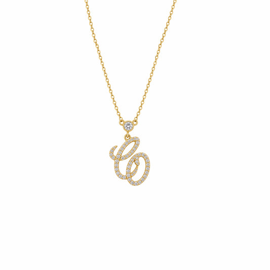 Entwined Diamond Initial Necklace