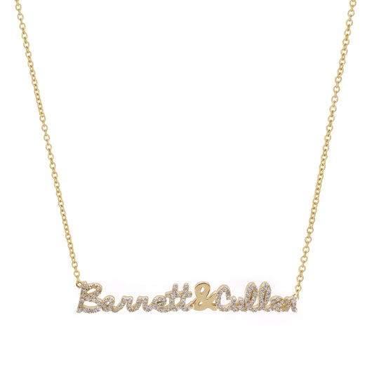 Tiny Treasure Diamond Double Name Necklace