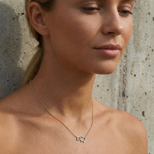 Ukraine Map Necklace