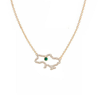 Ukraine Map Necklace