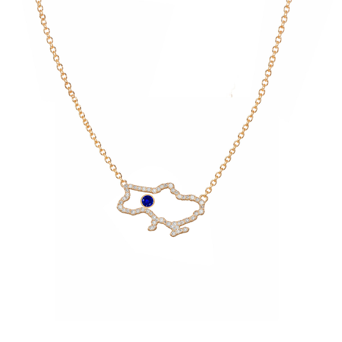 Ukraine Map Necklace