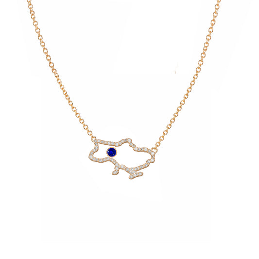 Ukraine Map Necklace