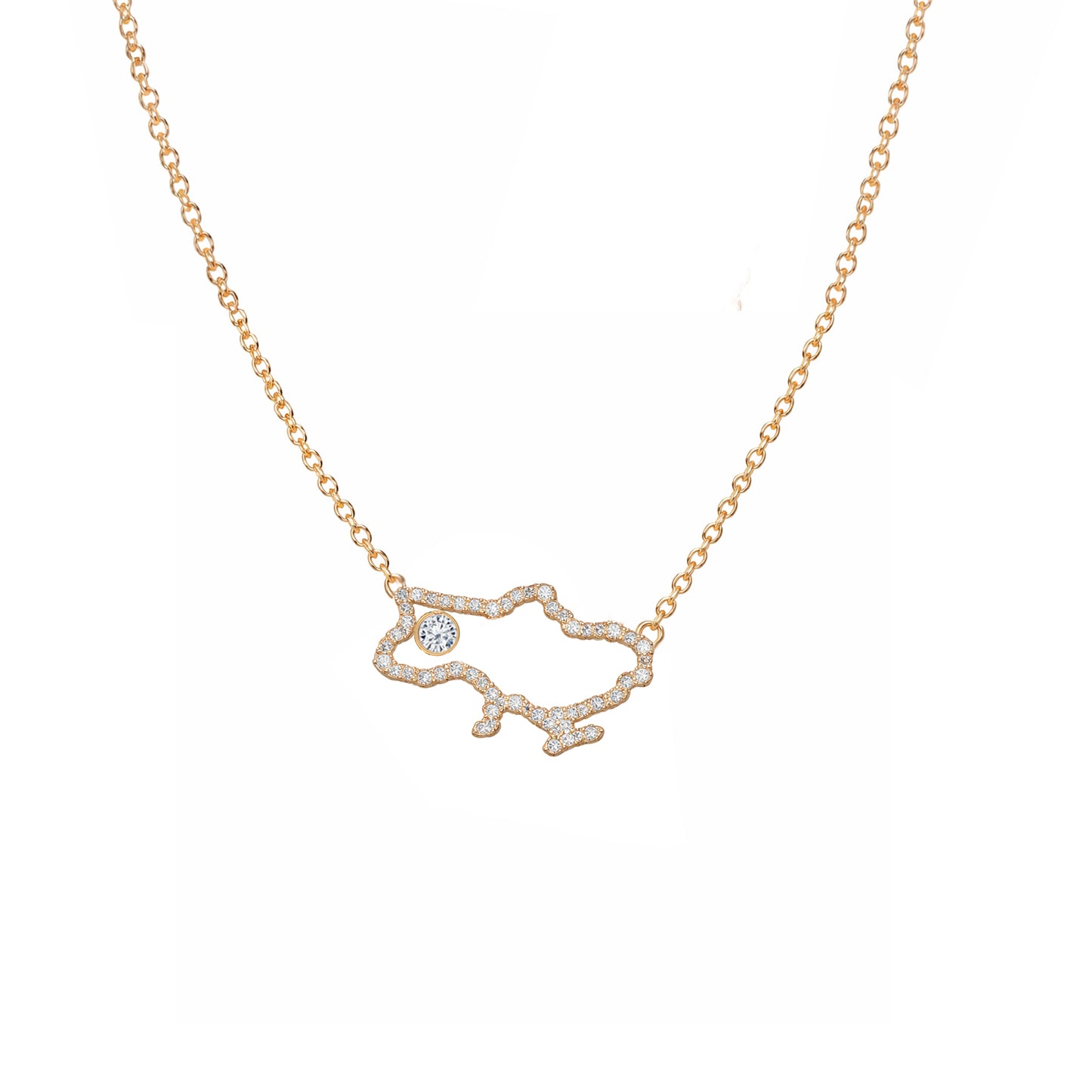 Ukraine Map Necklace