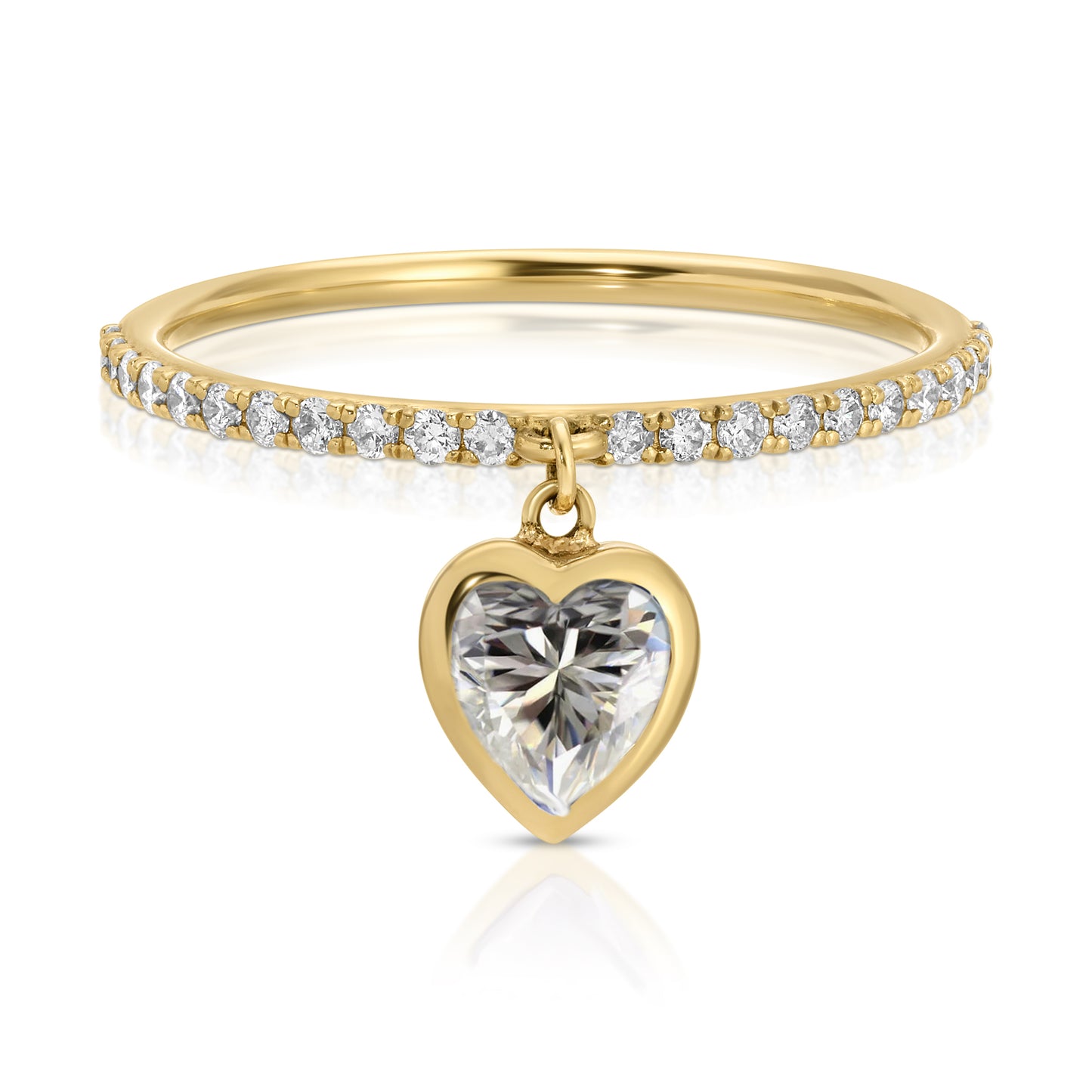 Peekaboo Heart pave ring