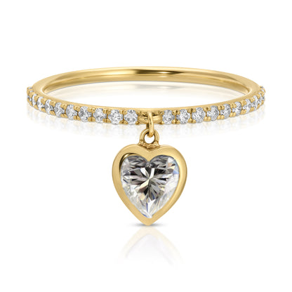 Peekaboo Heart pave ring