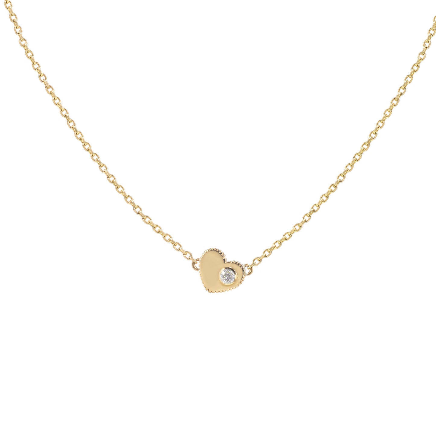 Daric Coin Edge Tiny Heart Necklace