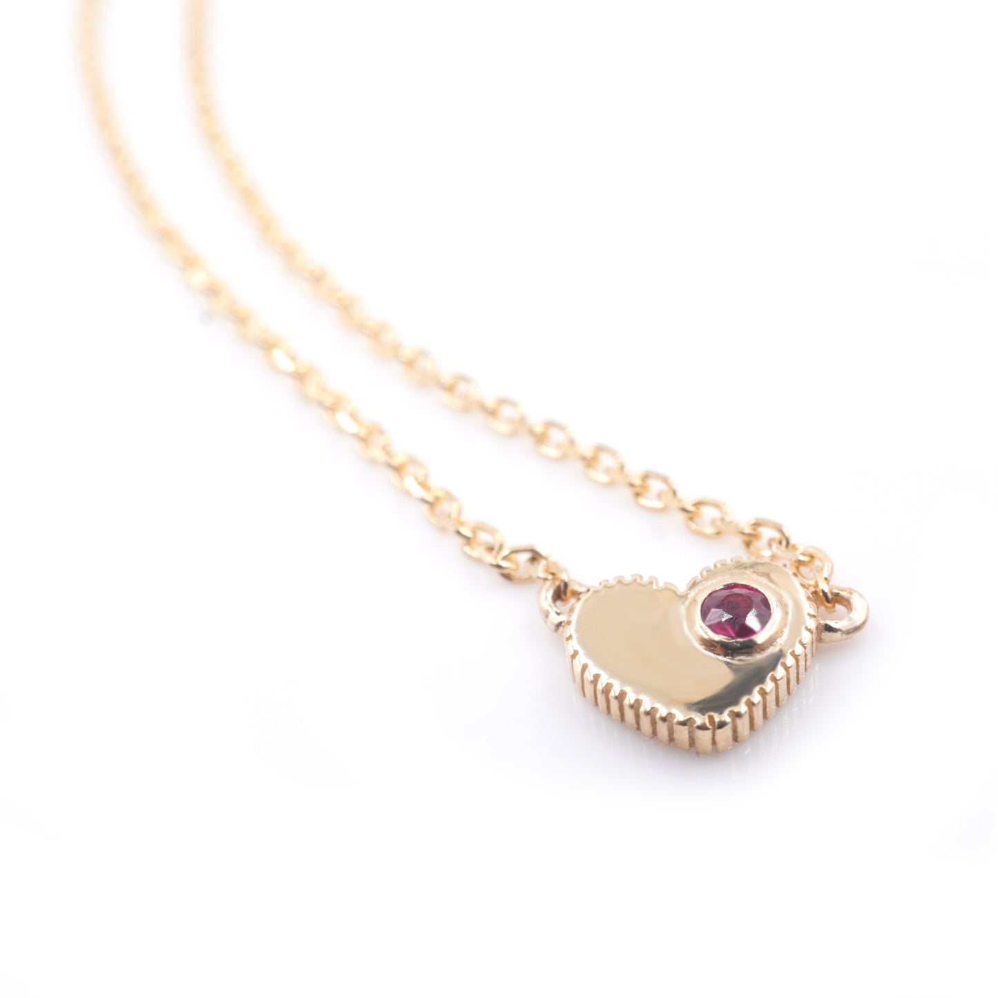 Daric Coin Edge Tiny Heart Necklace