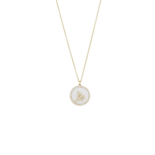Sample Sale Treasure Disk Persian - Arabic Initial Necklace With Gemstone