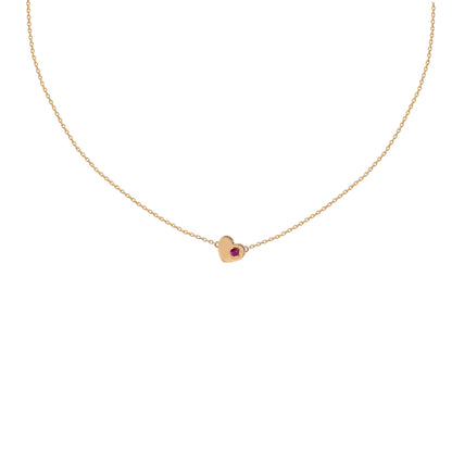 Daric Coin Edge Tiny Heart Necklace